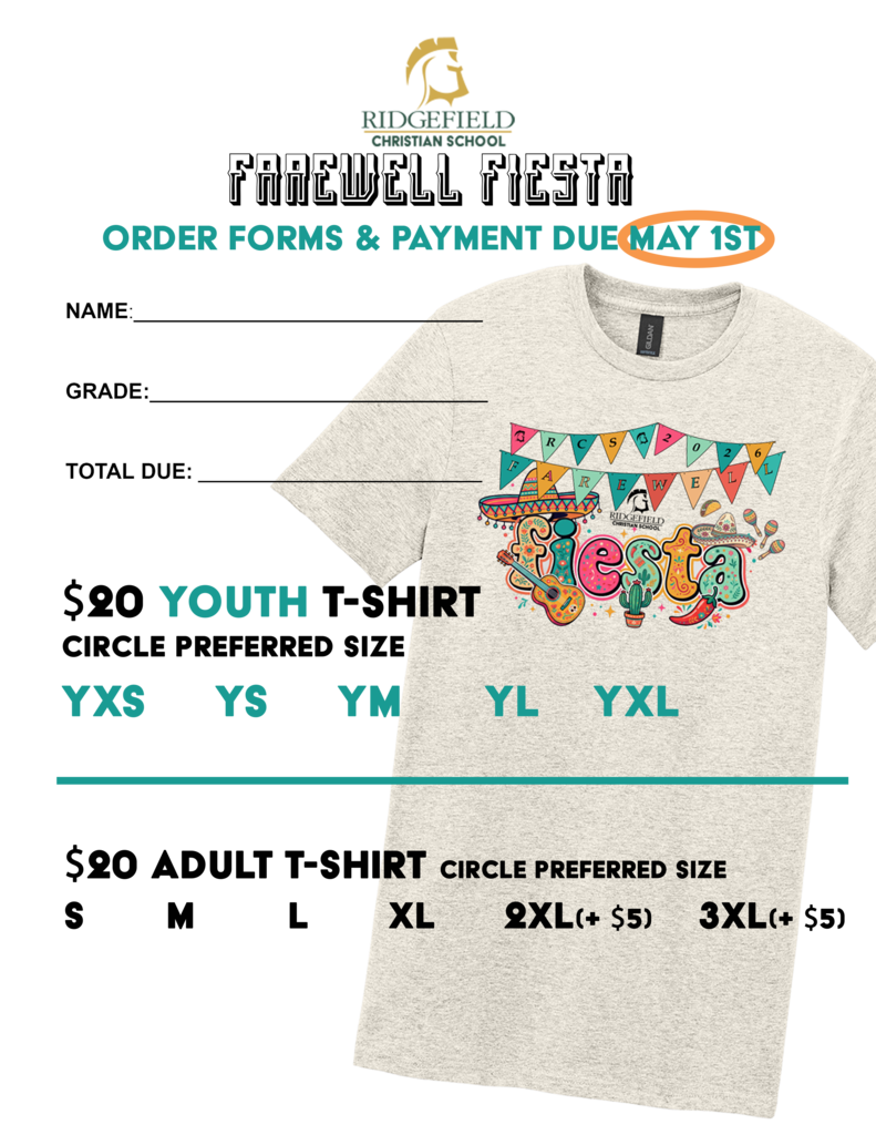 Farewell Fiesta Order Form