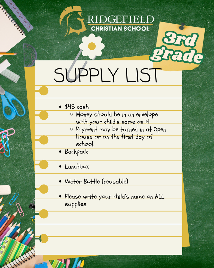 3rd Grade Supply List