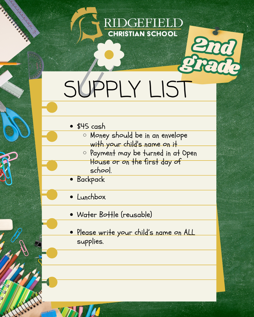 2nd Grade Supply List