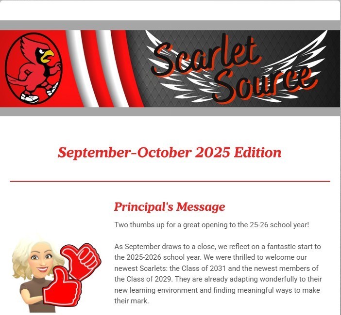Screenshot of Newsletter