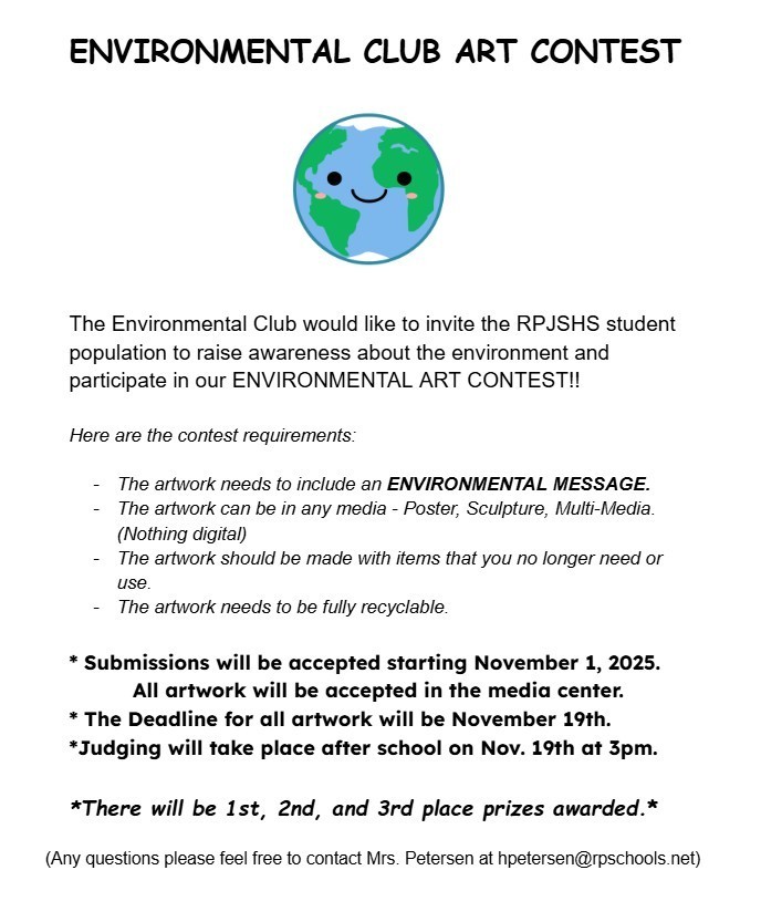 Env Club Art Contest rules