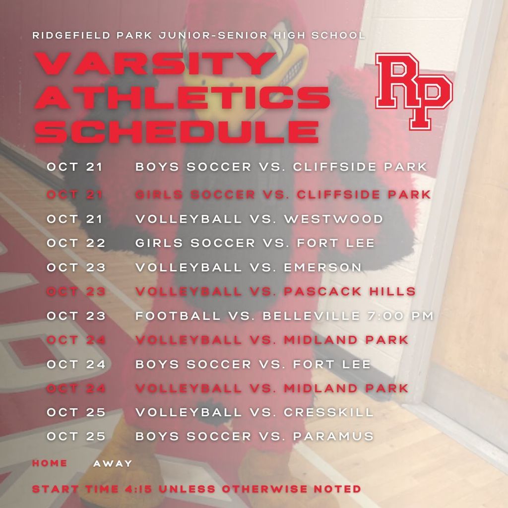 Athletics schedule