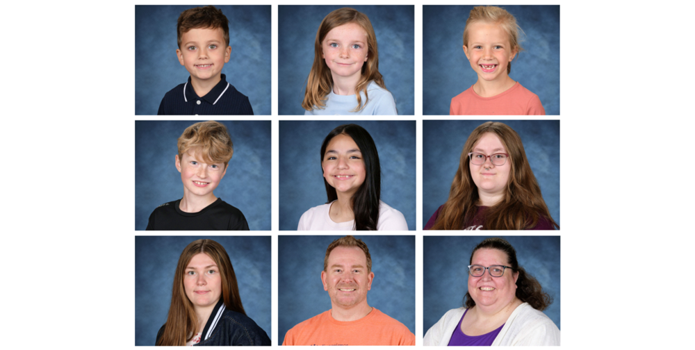 Collage of the April 2025 students and employees of the month