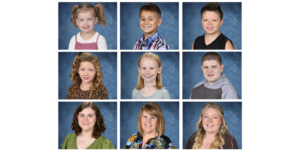 A collage of the students and employees of the month