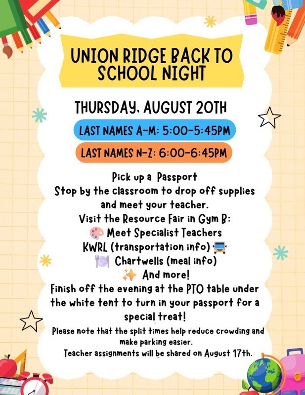 A flyer with the same text that is in the news post with colorful school supplies in the background