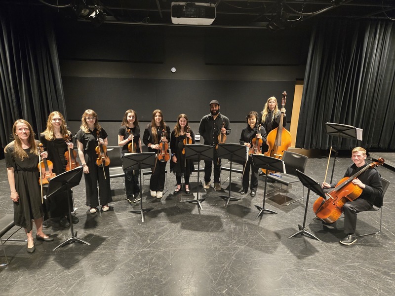 The Ridgefield Youth Orchestra poses for a picture at their Spring 2025 concert