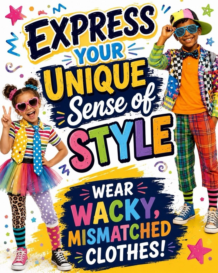 wear wacky, mismatched clothes