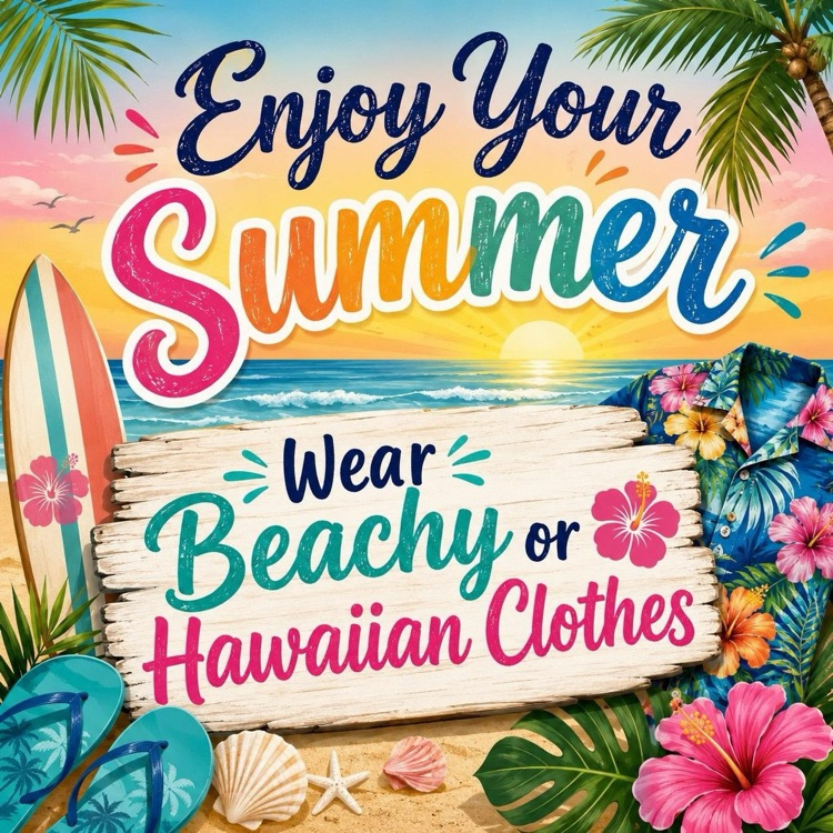 Wear Beachy or Hawaiian clothes