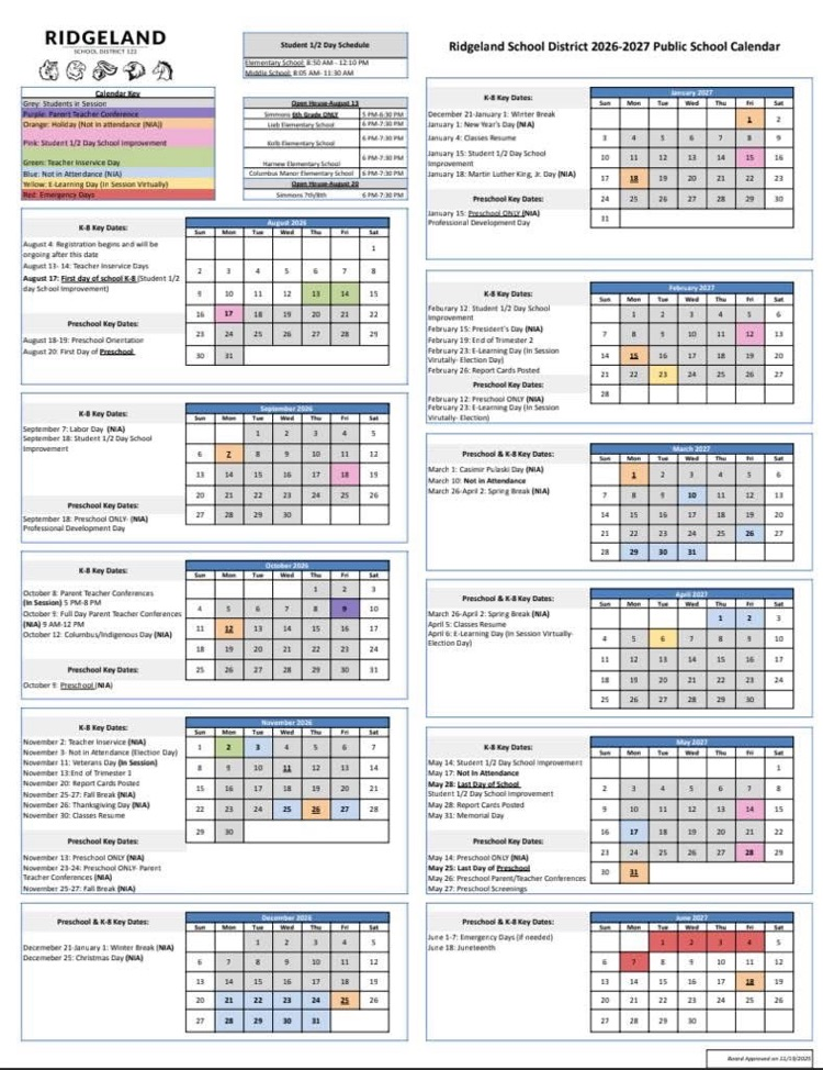District Calendar 26/27 SY