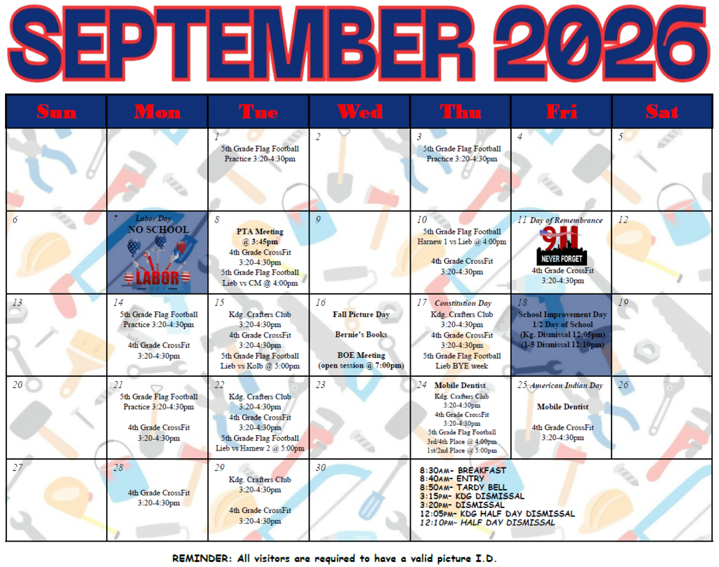 Updated September Calendar