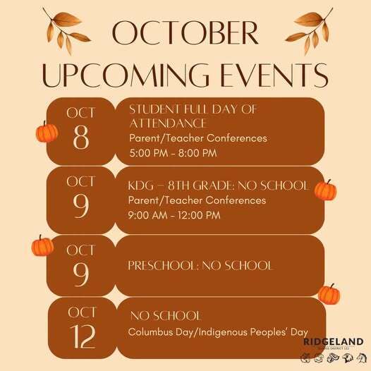 October Upcoming Events