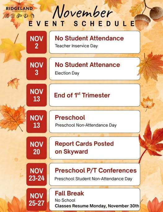 November Event Schedule