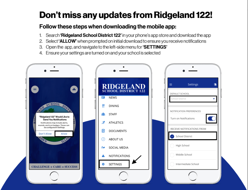 Don't miss any updates from Ridgeland 122! New App! Don't miss any updates from Ridgeland 122! New App!
