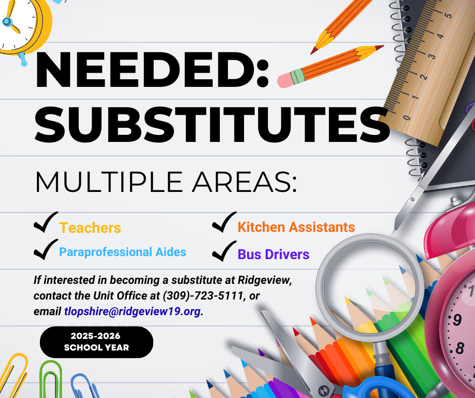 Substitutes Needed