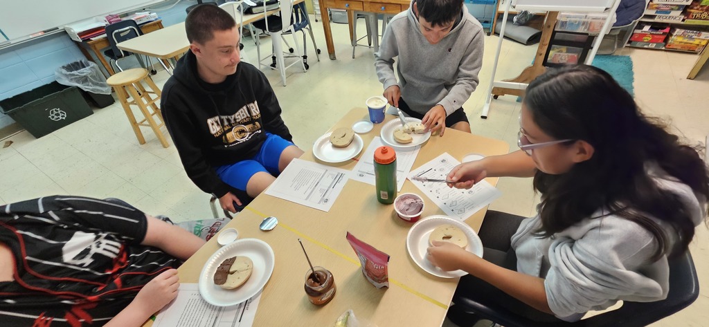 Students making bagels.