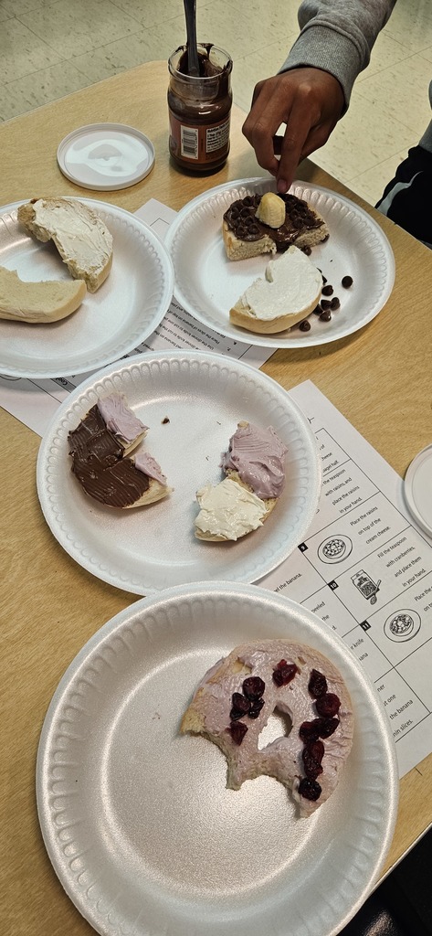 Students making bagels.
