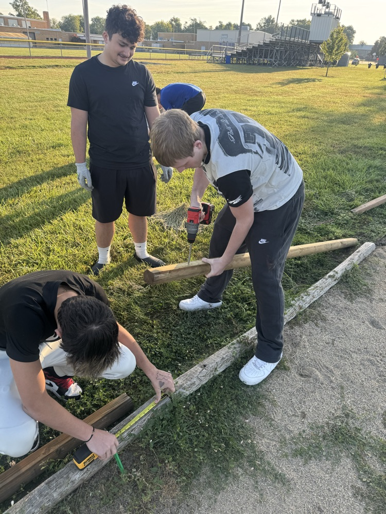 New rail ties for shot put area