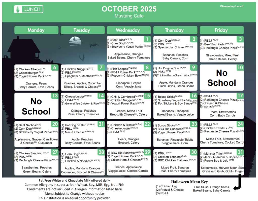 October in the Mustang Café. 