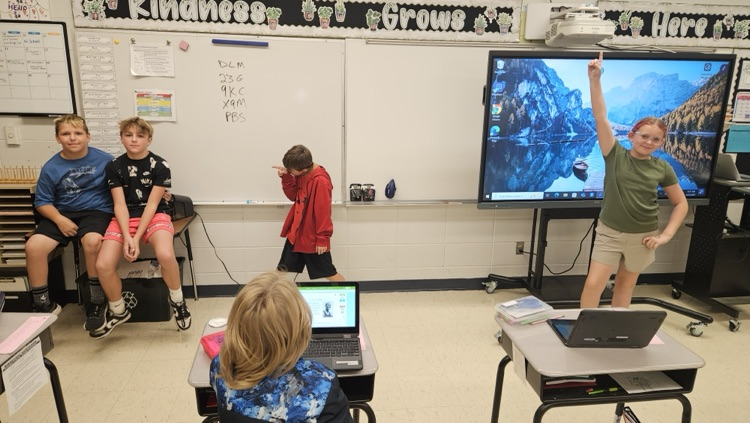 Kids acting a tableau