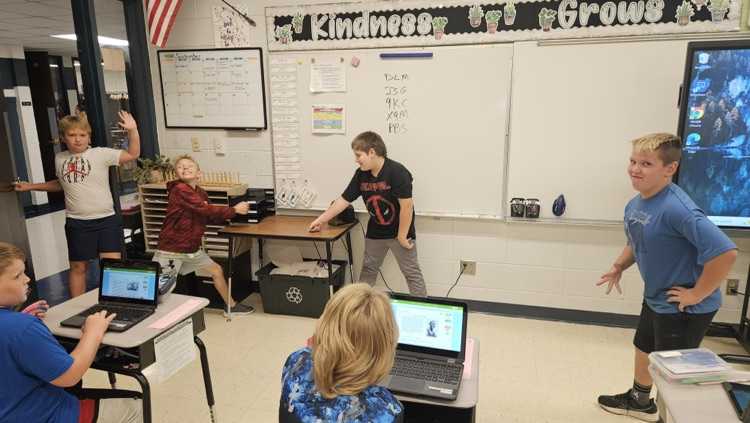 Kids acting a tableau