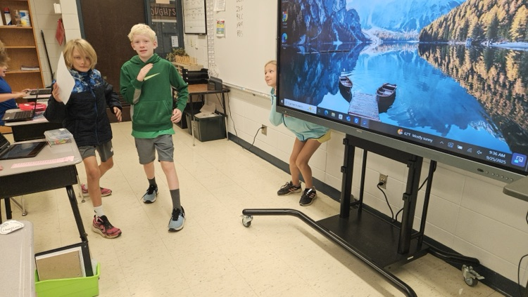 Kids acting a tableau