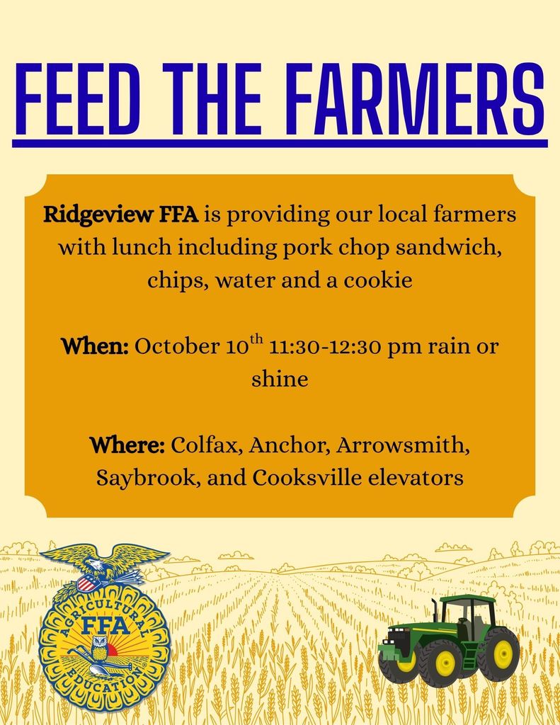 Feed the Farmers - Friday, October 10th