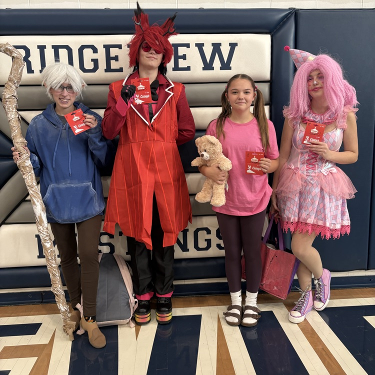 HS students in costumes