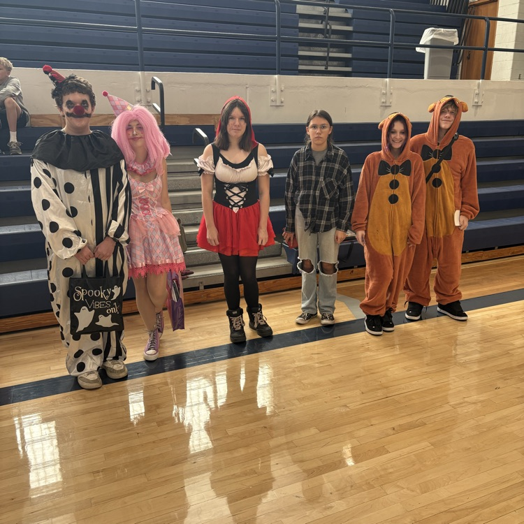 HS students in costumes