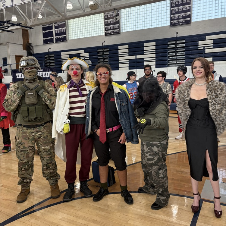 HS students in costumes