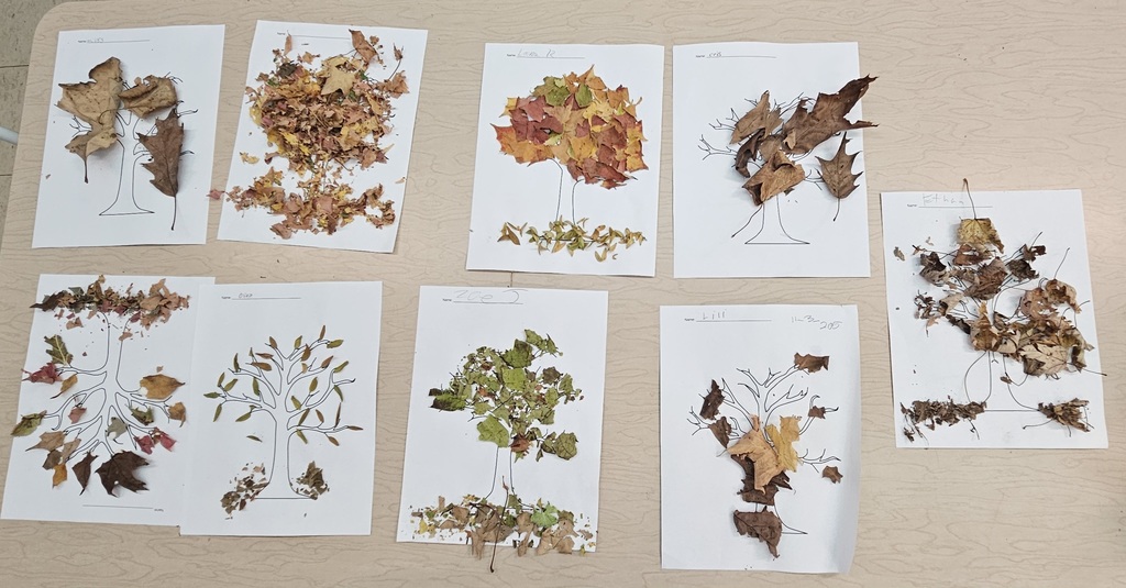 Finished student leaf trees.