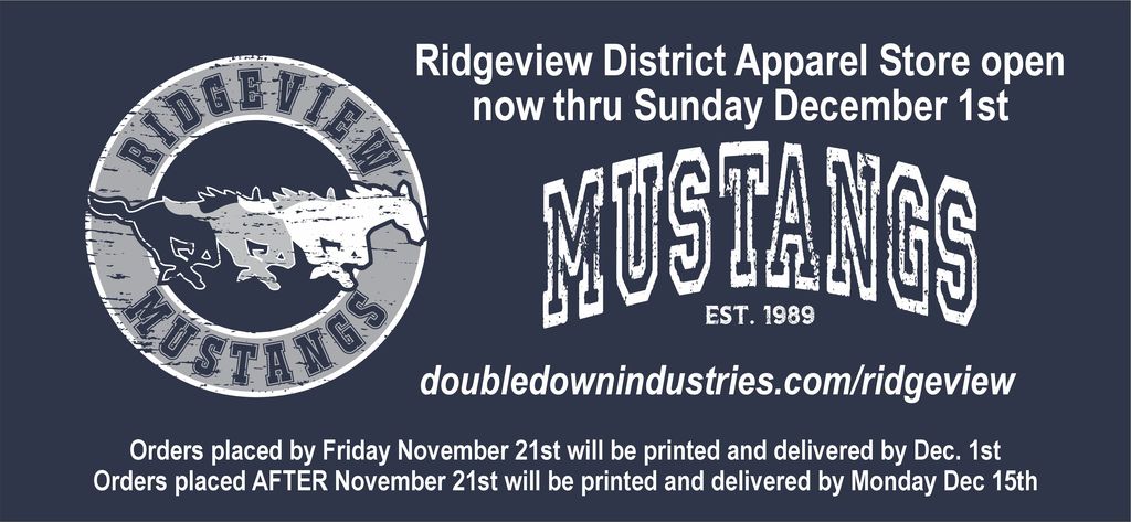 Ridgeview Spiritwear Store now open!