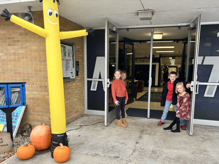 kids greeting at doors