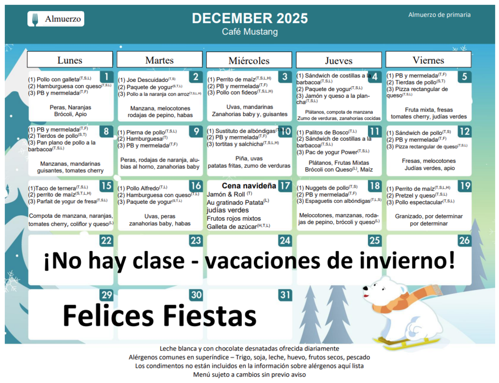 December in the Mustang Café.