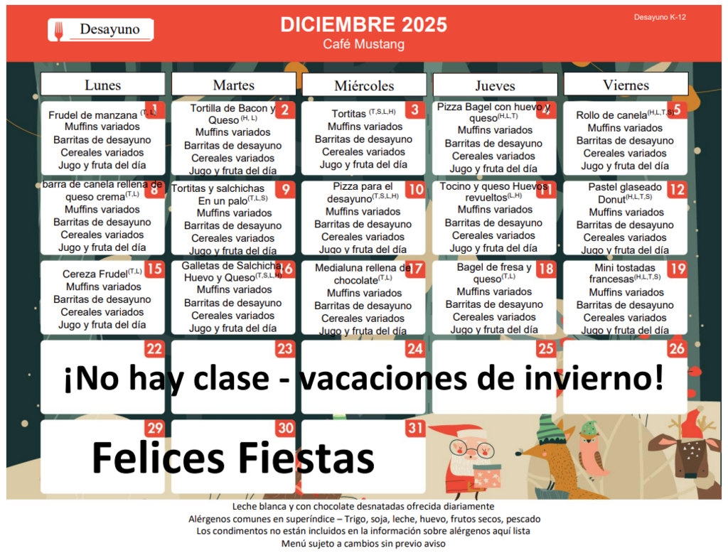 December in the Mustang Café.