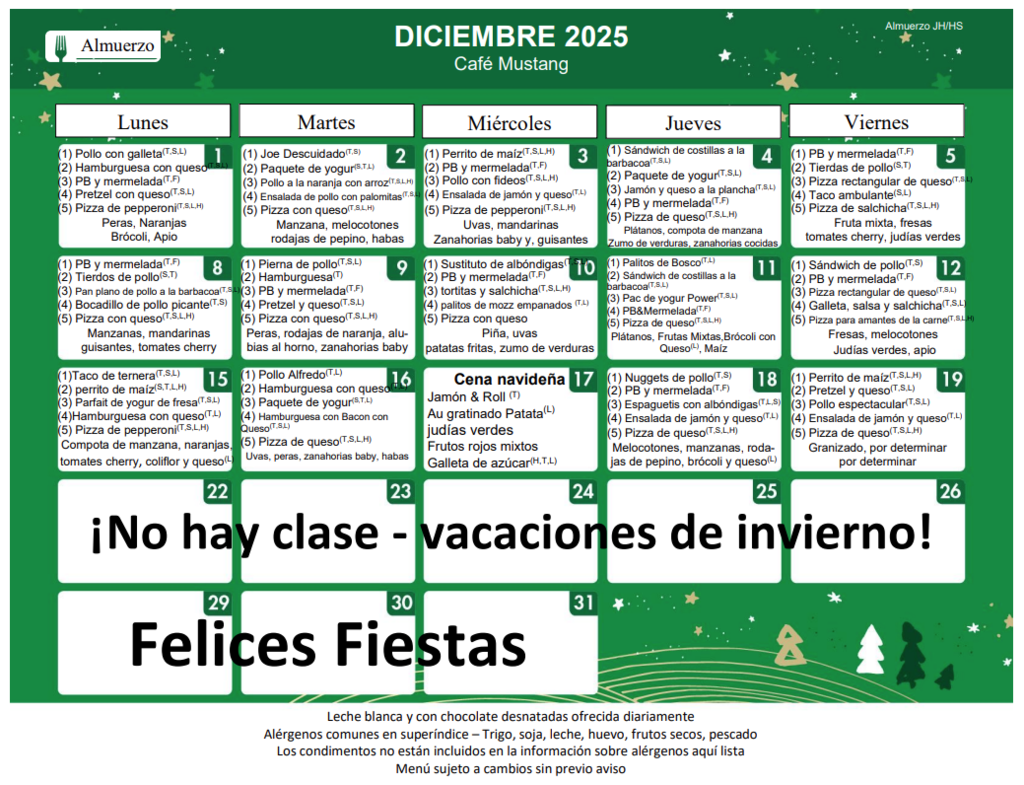 December in the Mustang Café.