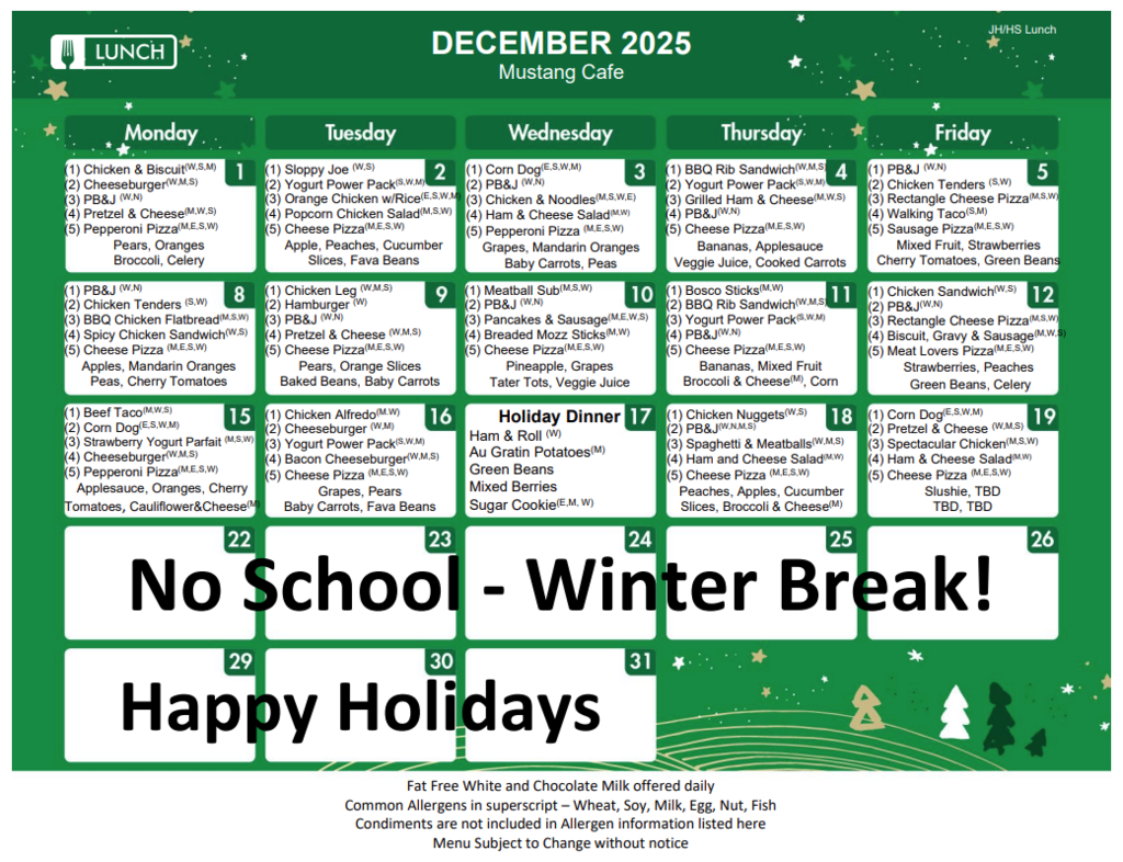 December in the Mustang Café.