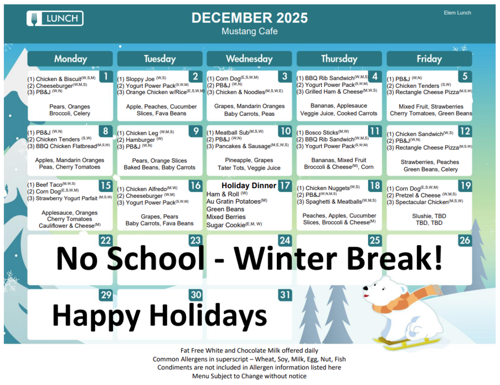 December in the Mustang Café.