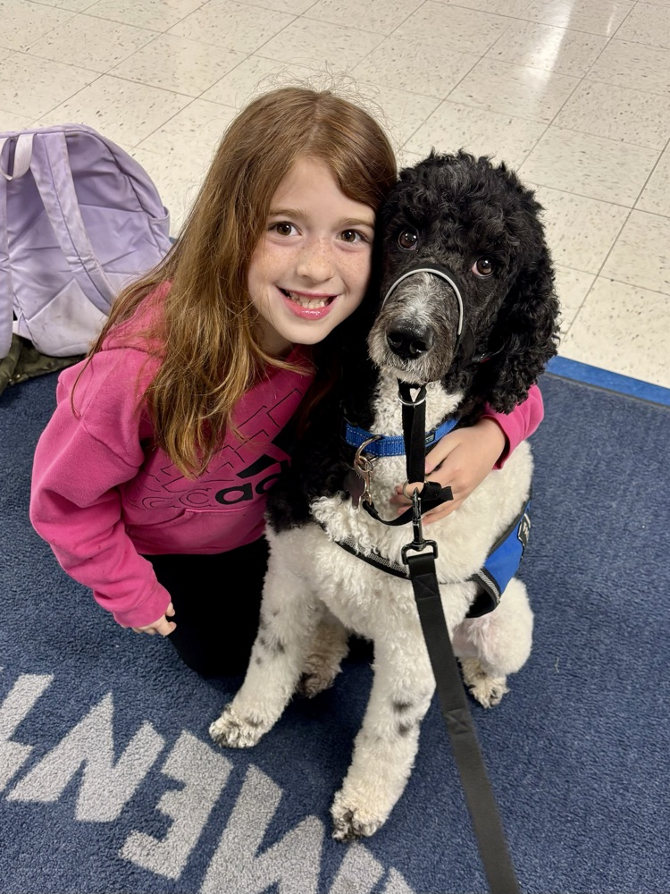 student with dog