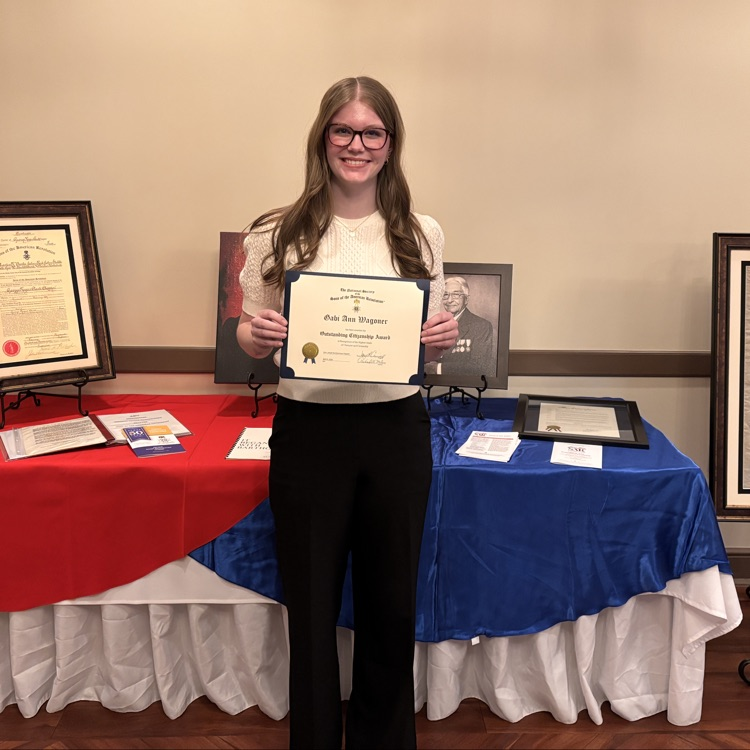 Sons of the American Revolution award winner Gabi Wagoner.  