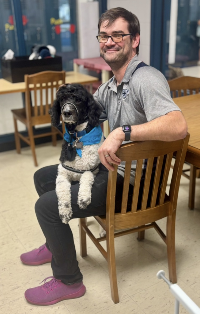 teacher with dog