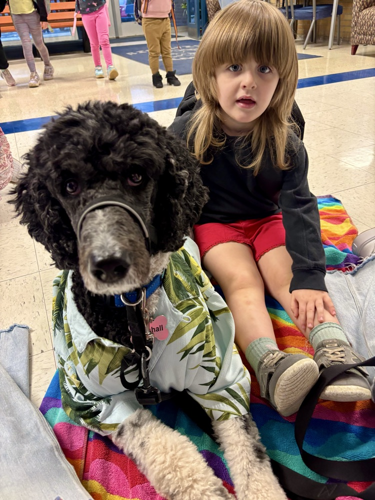 Marshall and student together