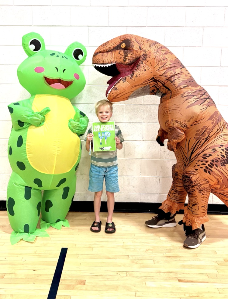 3rd grader with inflatable costumes