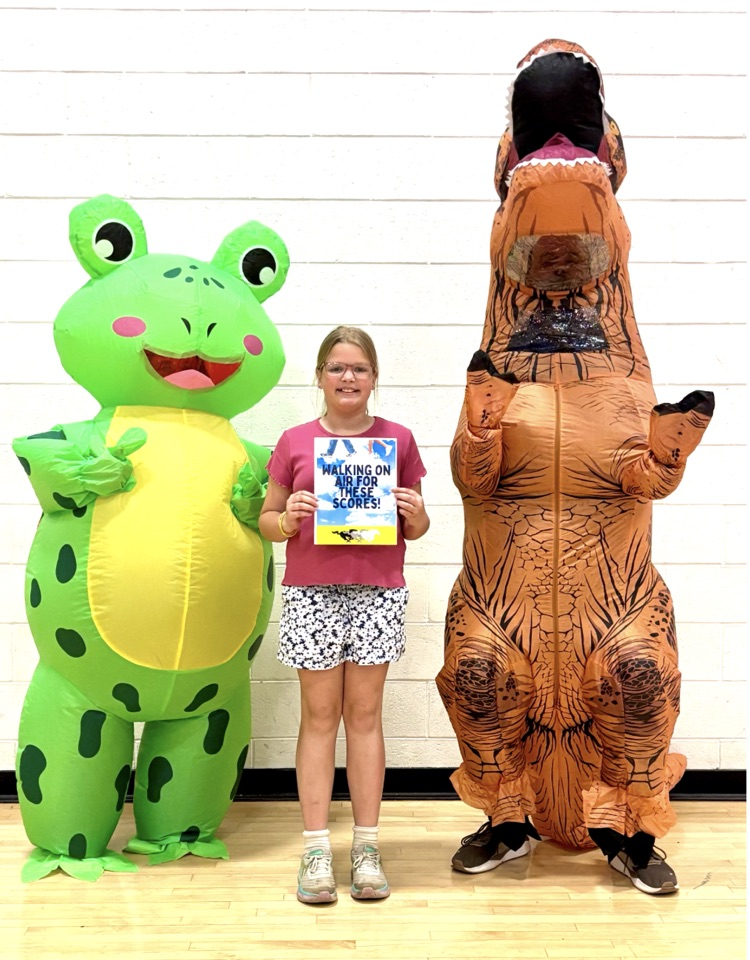 4th grader with inflatable costumes