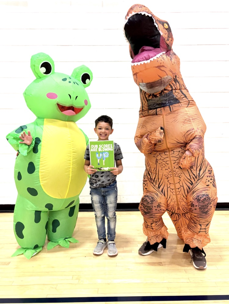 1st grader with inflatable costumes