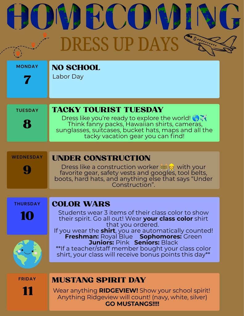 Homecoming 2026 Dress Up Days 