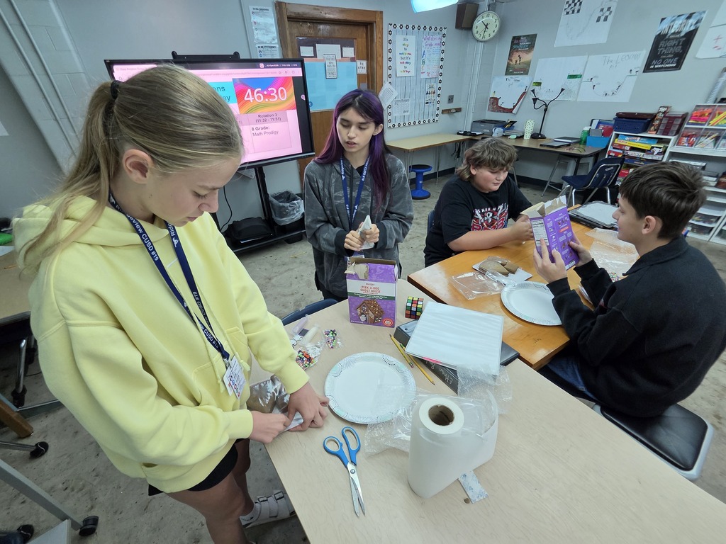 Students making a haunted house.