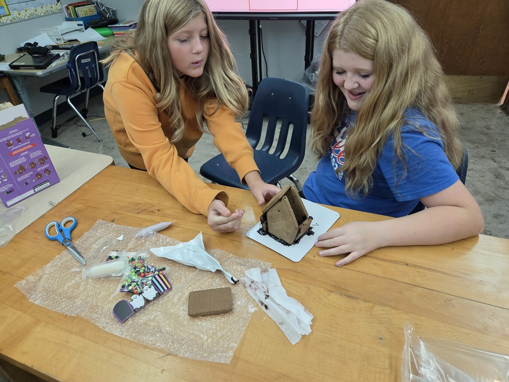 Students making a haunted house.