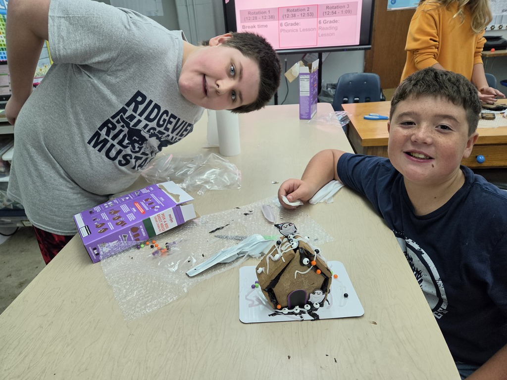 Students making a haunted house.