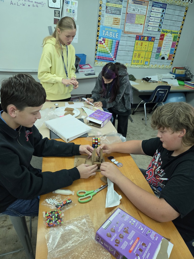 Students making a haunted house.