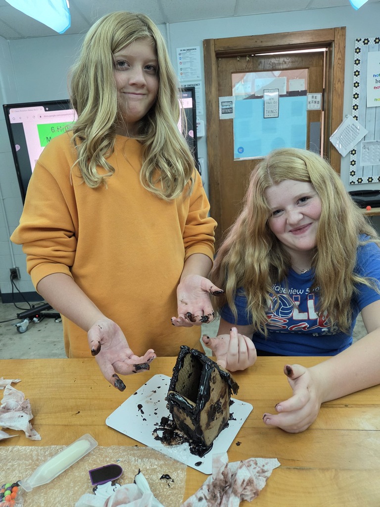 Students making a haunted house.